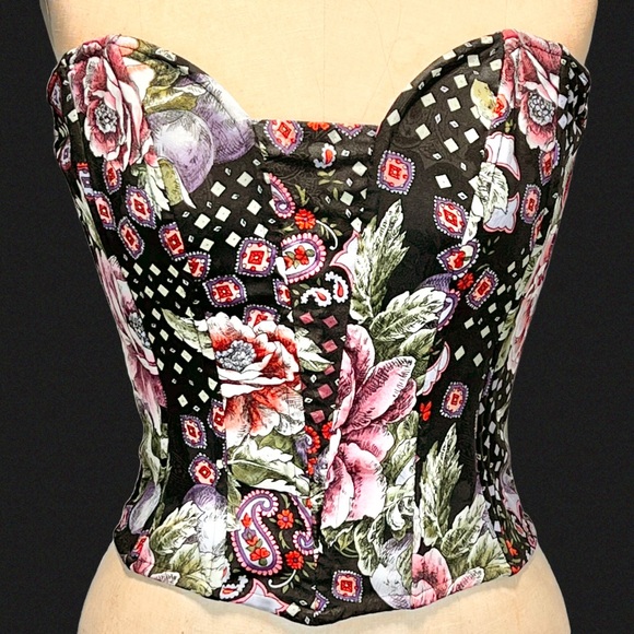 Victoria's Secret Other - VINTAGE 80s Victoria’s Secret‎ corset boned reinforced dark moody lingerie bra